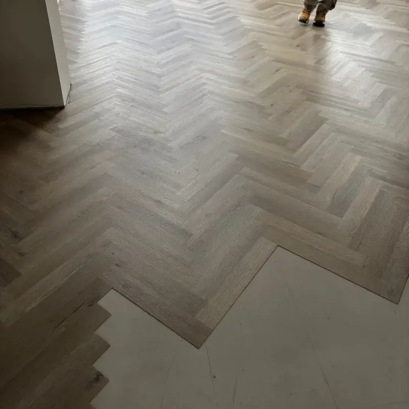 Herringbone LVT Floor Installation by Cornwall Floorcare
