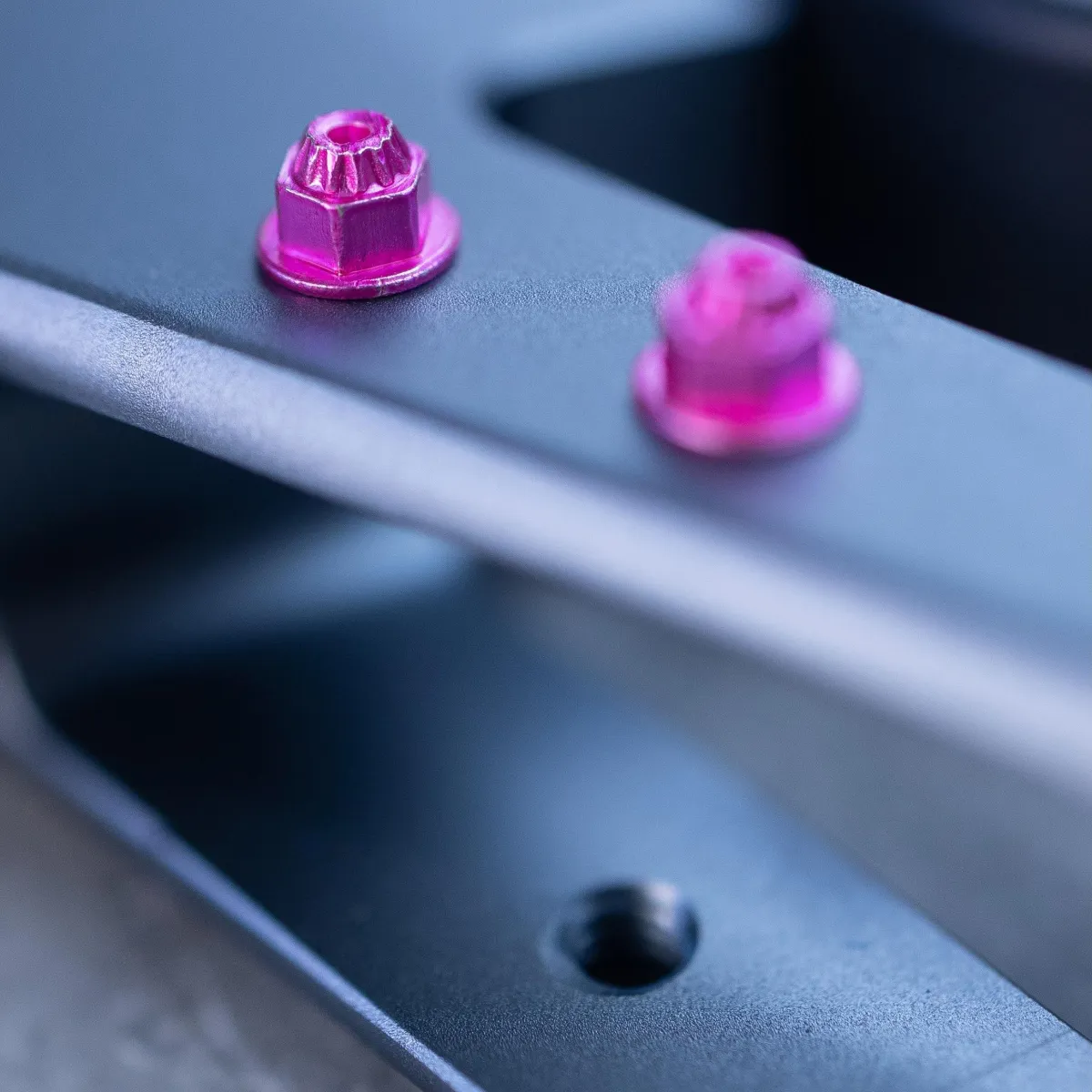 close up of pink traction pin