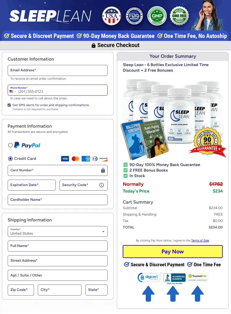SleepLean order page