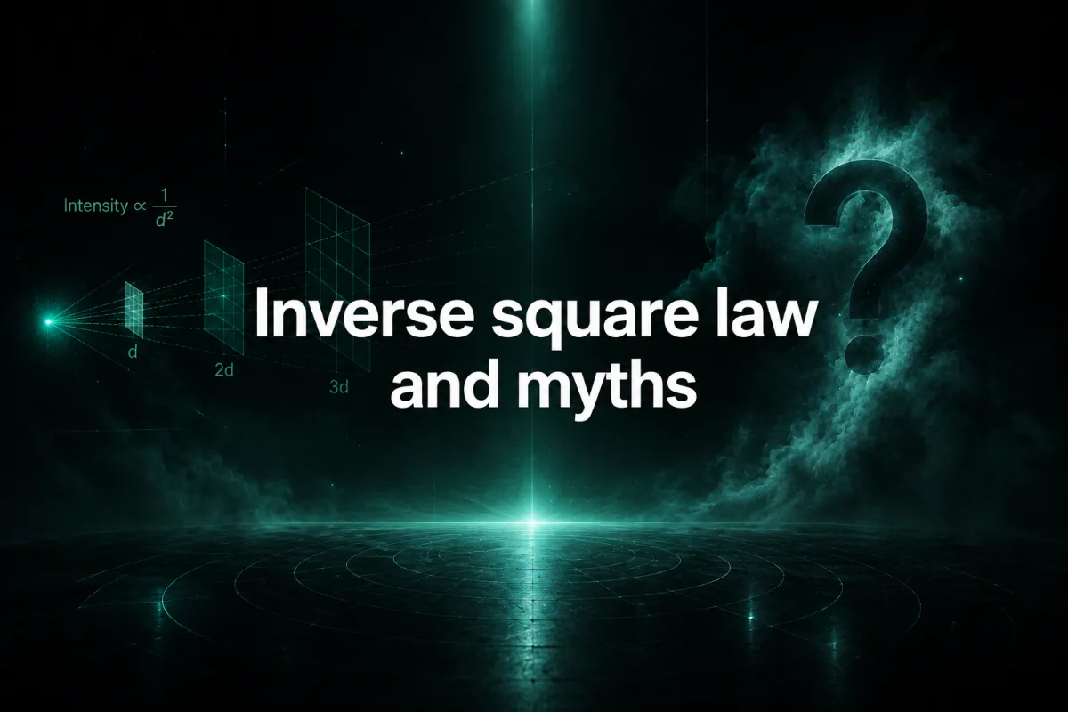Inverse square law and myths