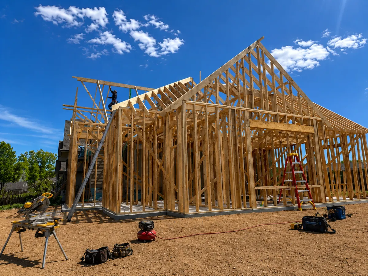 First floor addition - foundation and framing