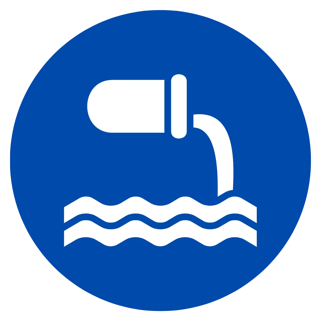 icono de aguas residuales industriales tratadas con ozono