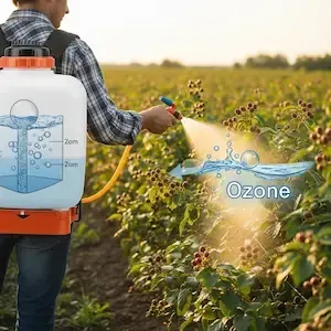 Riego foliar y desinfección con agua ozonizada