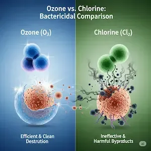 comparacion del ozono vs cloro en desinfección de bacterias