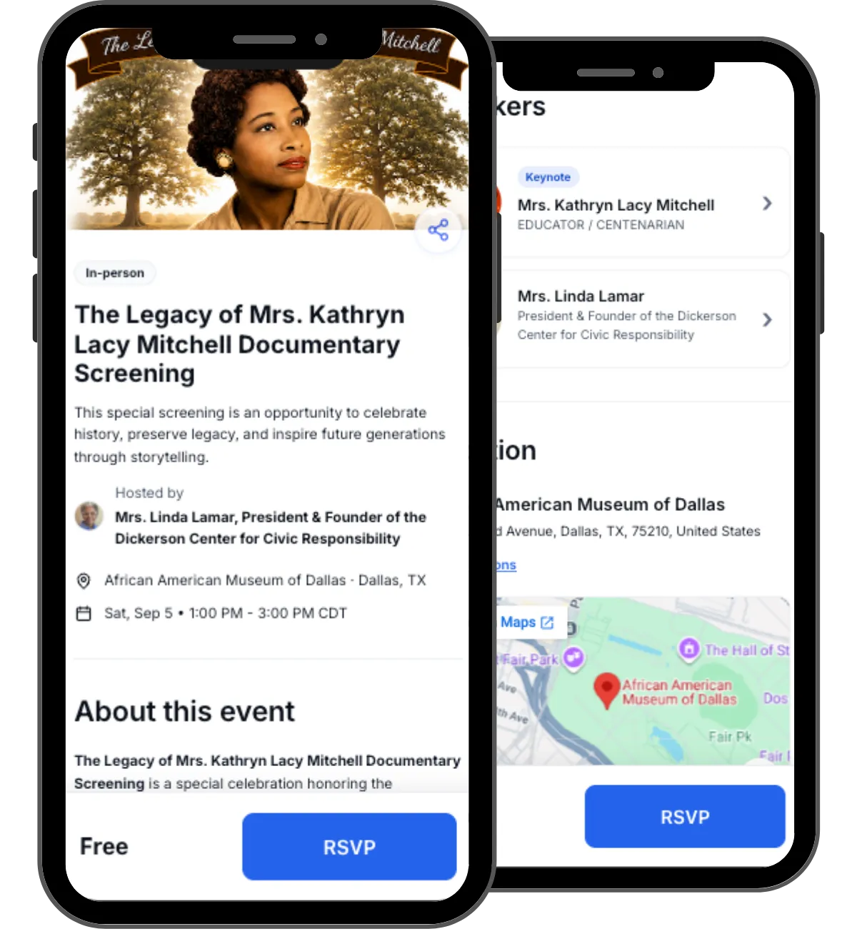 Events and conferences profile showcase