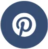 Pinterest logo featuring a stylized "P" in white on a dark blue circular background.