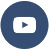 YouTube logo featuring a white play button centered within a dark blue circular background.