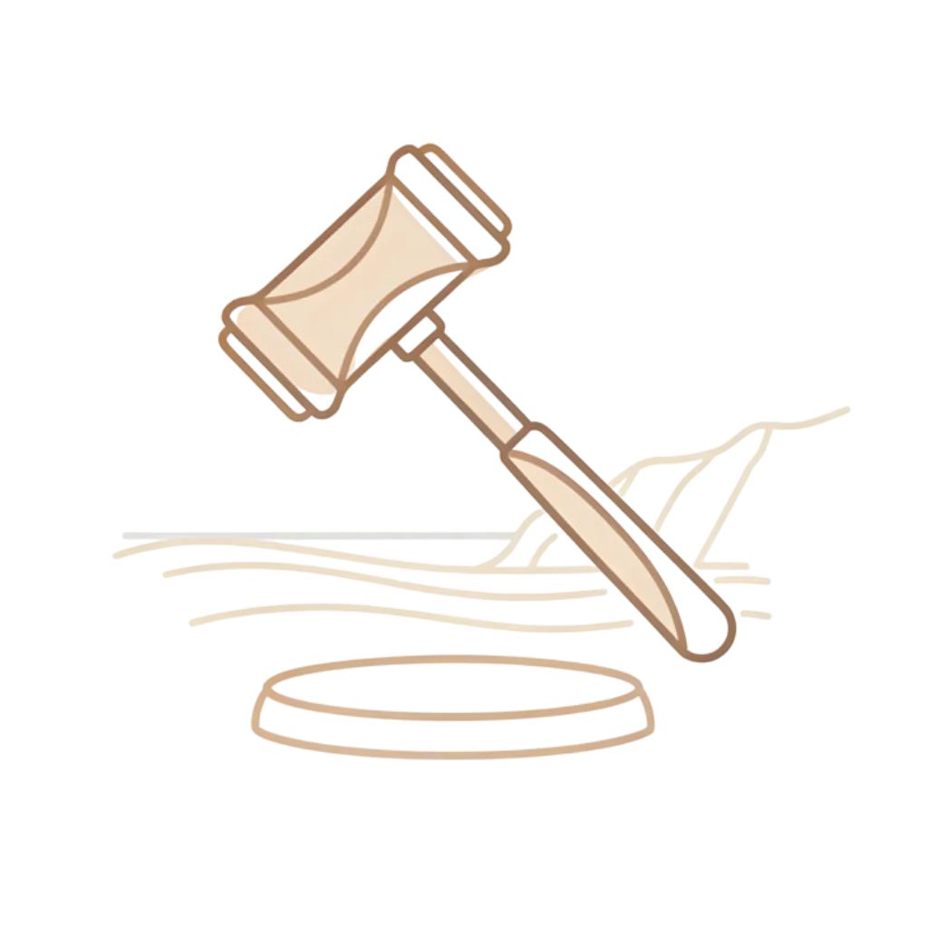 Auction hammer to represent professional representation on auction day. We bid for you.