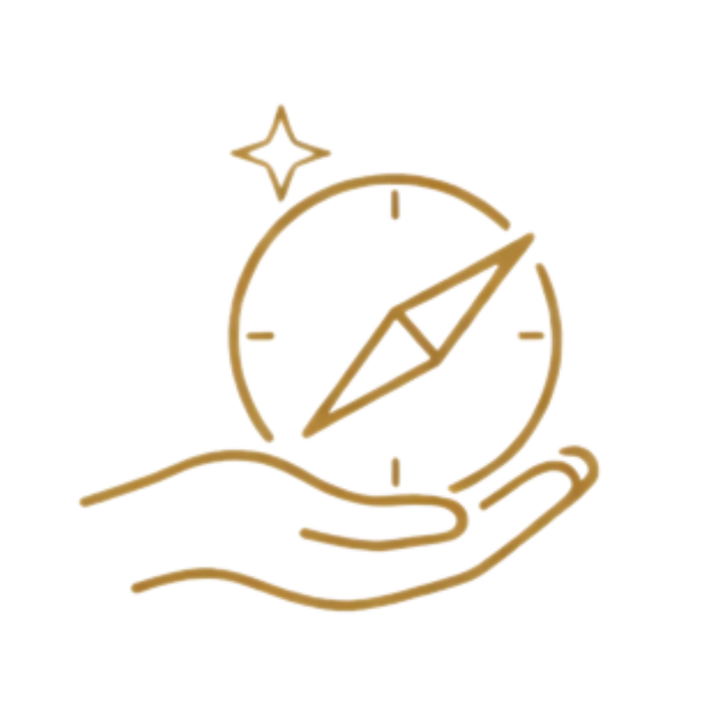 A hand holding a compass to represent local market expertise.