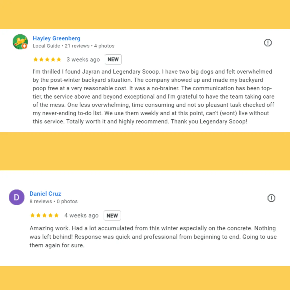 dog poop removal client review Scarborough