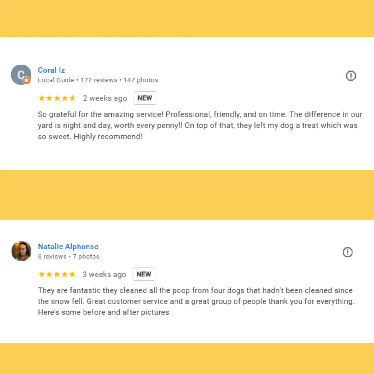 dog poop removal client review Thornhill