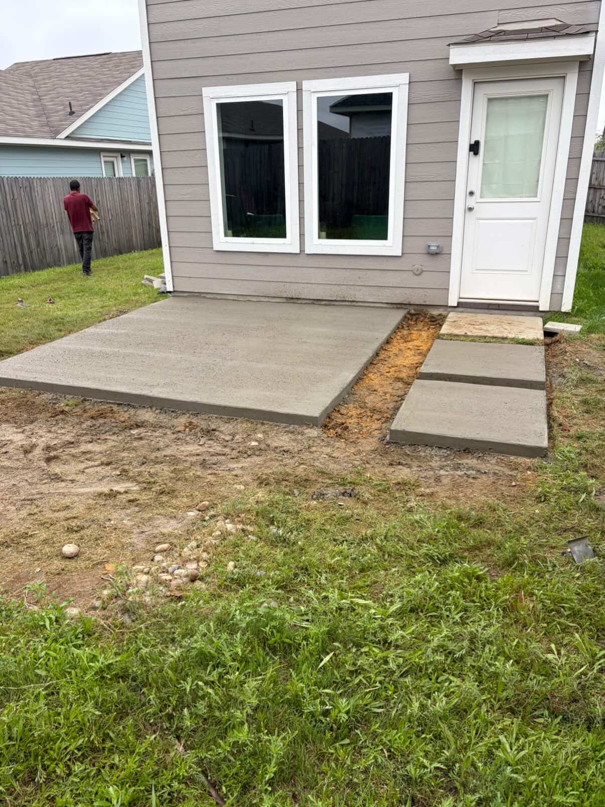 Concrete patio and walkway installation in Fort Worth TX