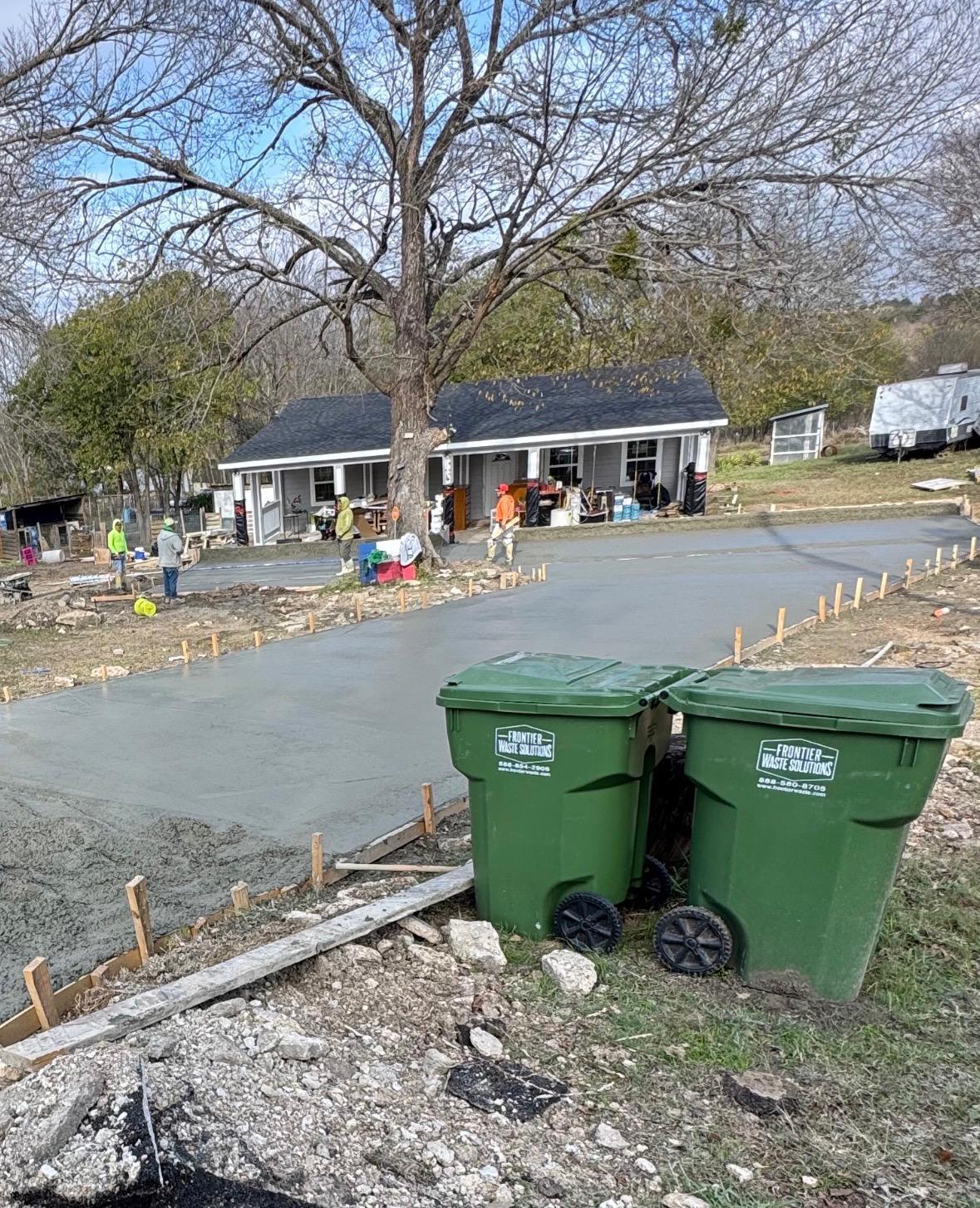 New concrete driveway installation completed by MS101 Construction LLC in Fort Worth, Texas.