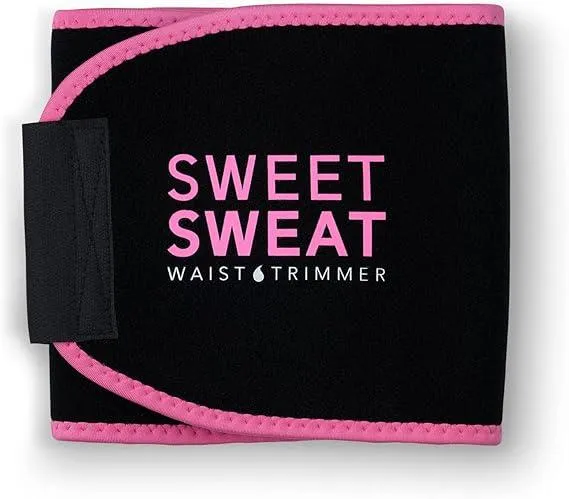 Sweet Sweat Waist Trimmer, by Sports Research - Get More From Your Workout - Sweat Band Increases Stomach Temp to Cut Water Weight - Gym Waist Trainer Belt for Women & Men - Faja para Hacer Ejercicios