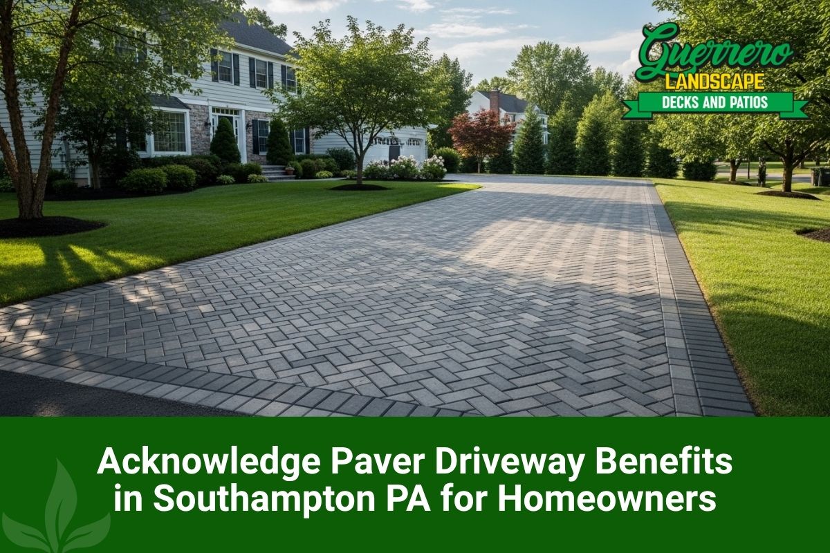 Front view showing paver driveway benefits in Southampton PA at a residential home