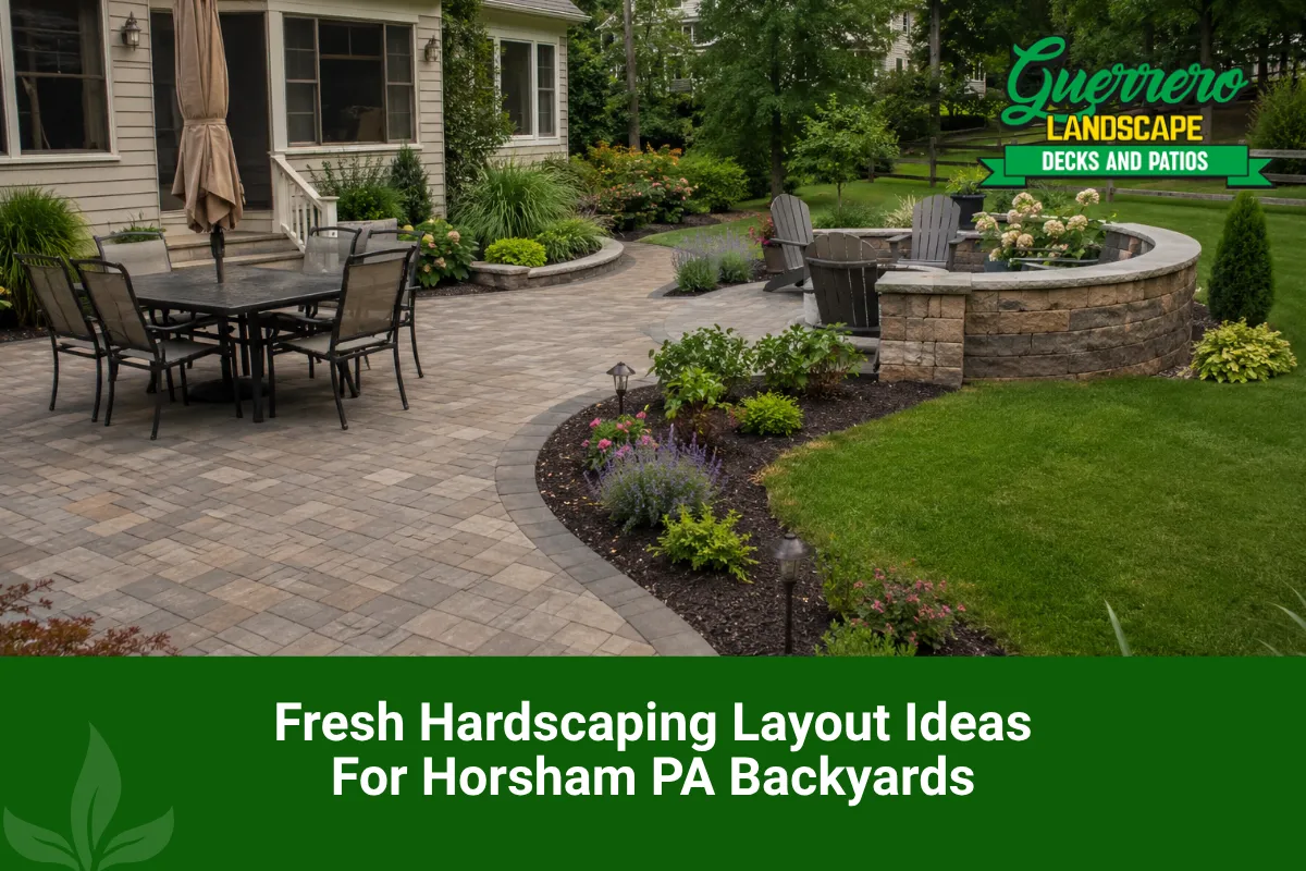 Hardscaping layout ideas in Horsham PA for a connected backyard