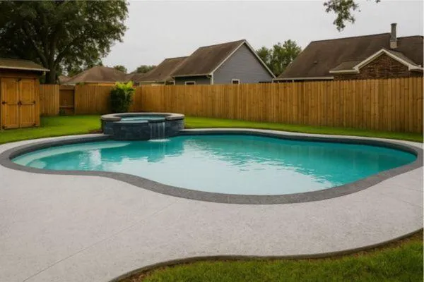swimming pool with integrated hot tub