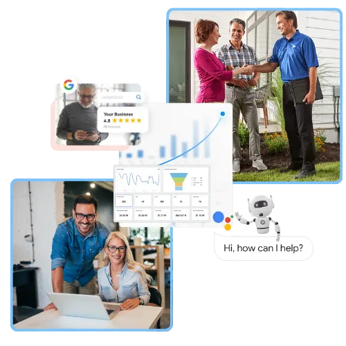 AI marketing helping local business owner grow online with LionBear.ai
