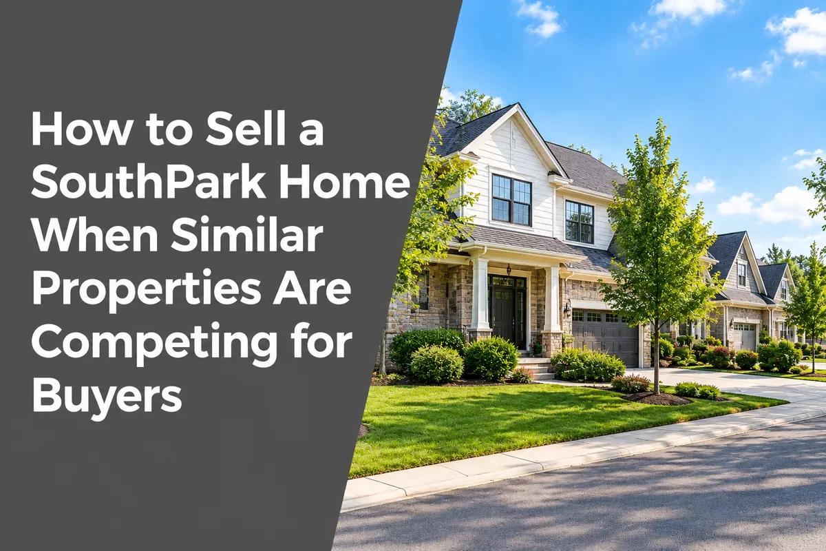 SouthPark Charlotte home with landscaped front yard and attractive exterior