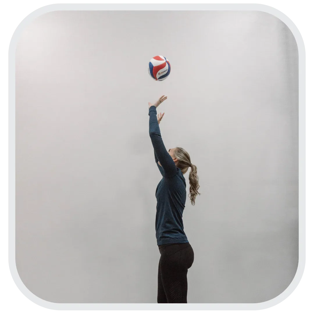 Kristin Bignell, Registered Physical Therapist volleying a volleyball