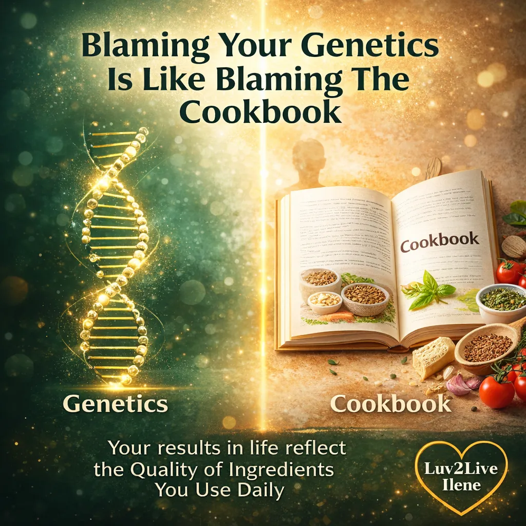 Dr. Bruce Lipton - Blaming your genetics is like blaming the cookbook — your health results reflect the quality of ingredients you use daily — epigenetics and cellular health — Luv2Live Ilene