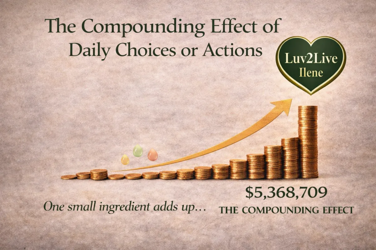 The compounding effect of daily water and cellular health choices — one small healthy ingredient adds up over time — Luv2Live Ilene