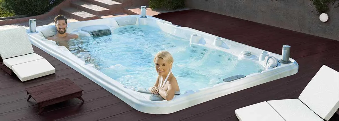 hot tub in backyard