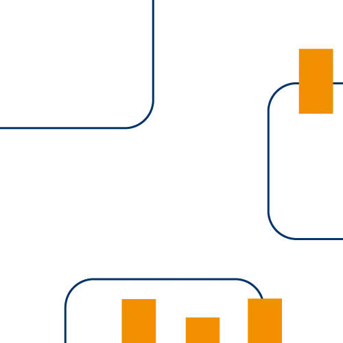 Abstract image of blue and orange boxes