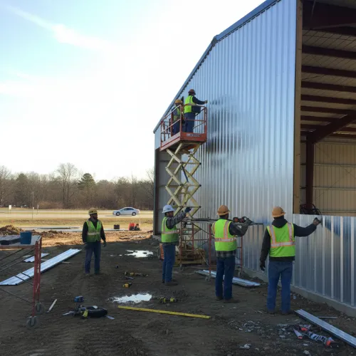 Commercial steel building construction by Charlotte Metal Buildings