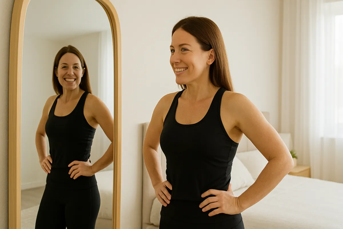 weight loss results in the mirror