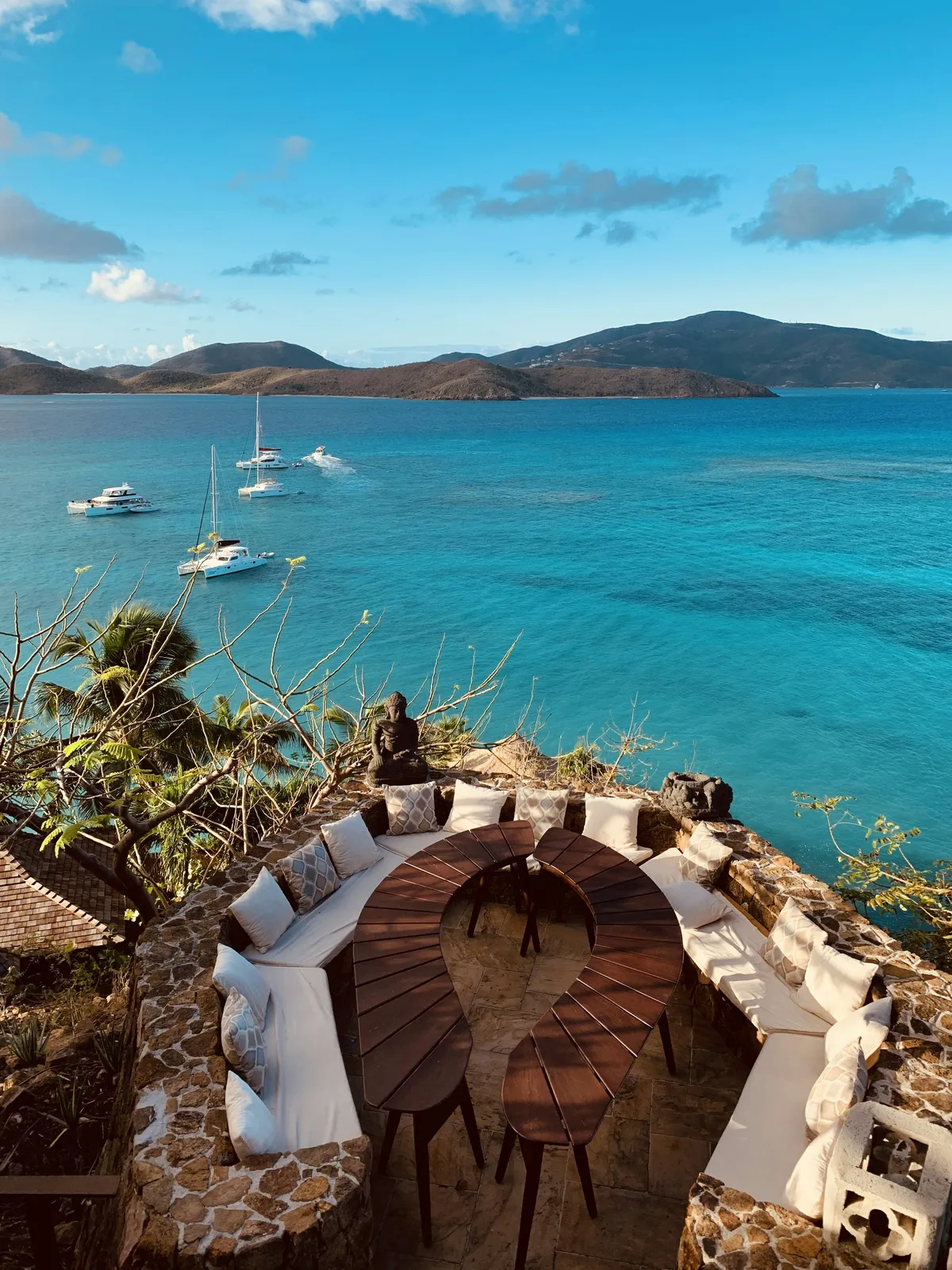 Sailboats anchored in the British Virgin Islands