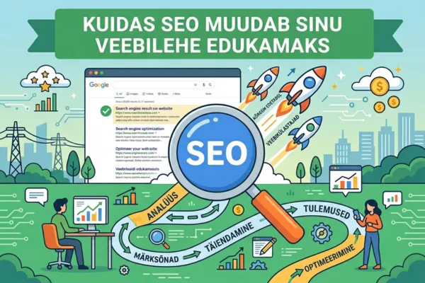 A colourful image of a website with some rockets flyong uo behind it