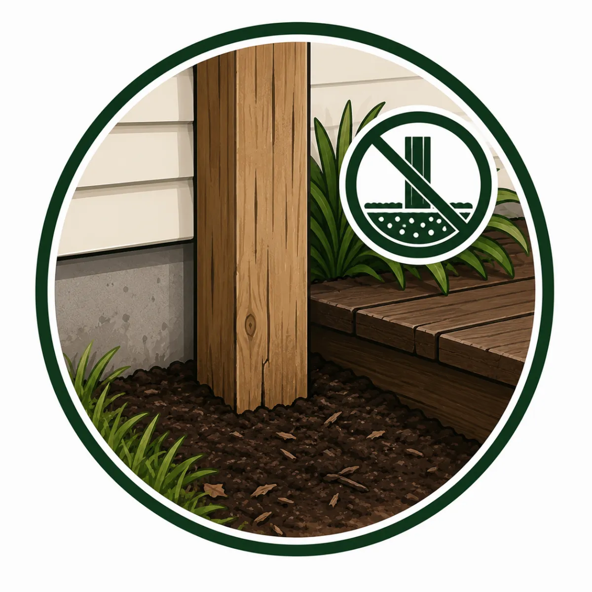 Deck posts, pergolas, fence palings, landscaping timbers and untreated timber in direct contact with the soil provide termites with easy access into a structure.