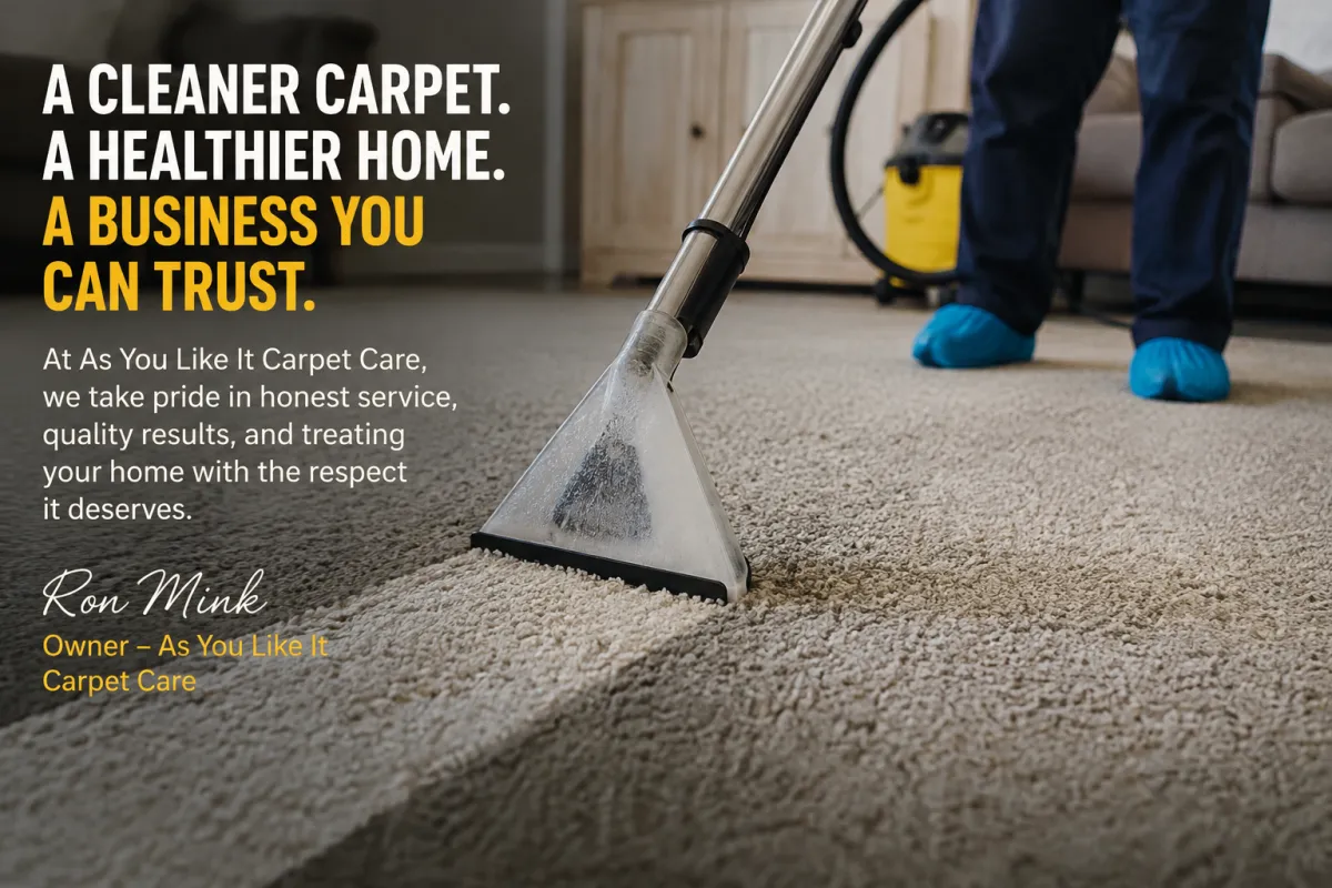Image of a Ron Mink signature of a trusted carpet cleaning company