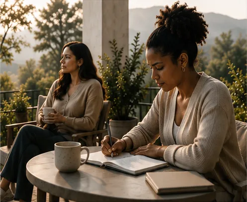 Women filling out client forms