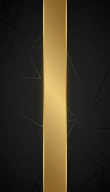 a solid pillar of gold on a black background with additional golden geometry in the background