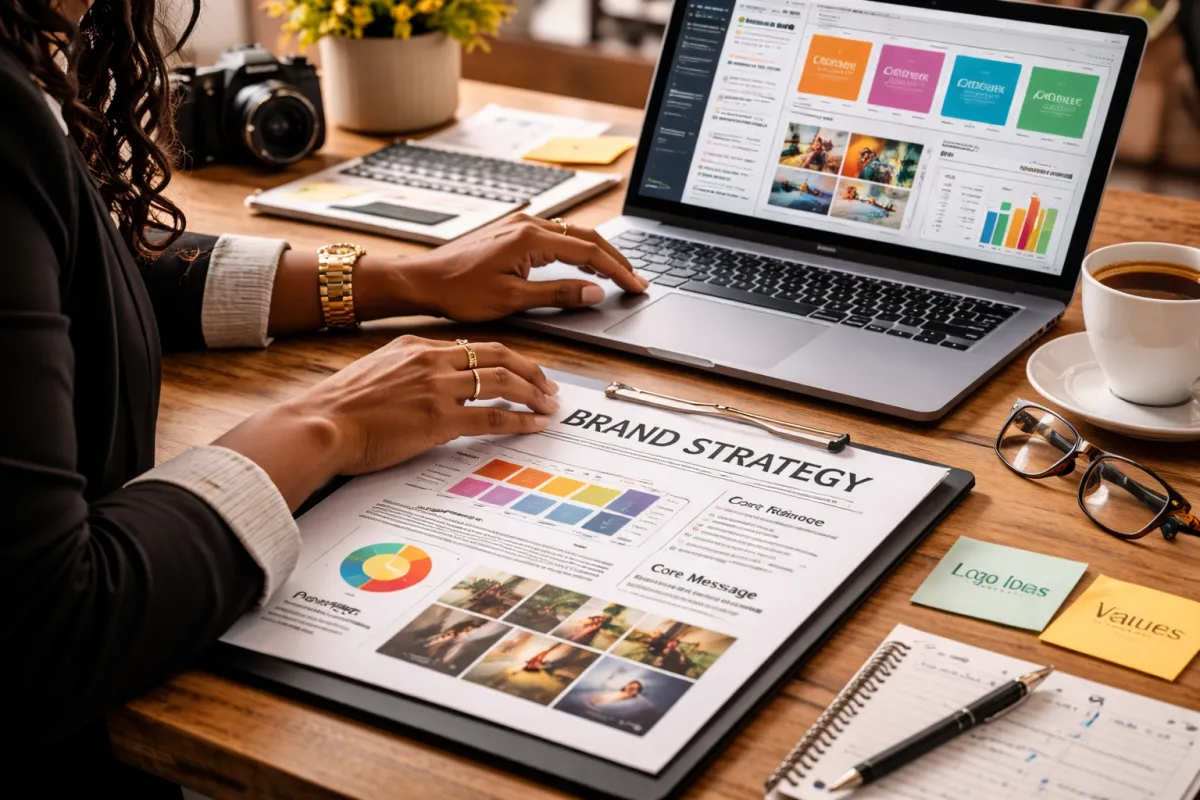 Person typing on a laptop keyboard by window