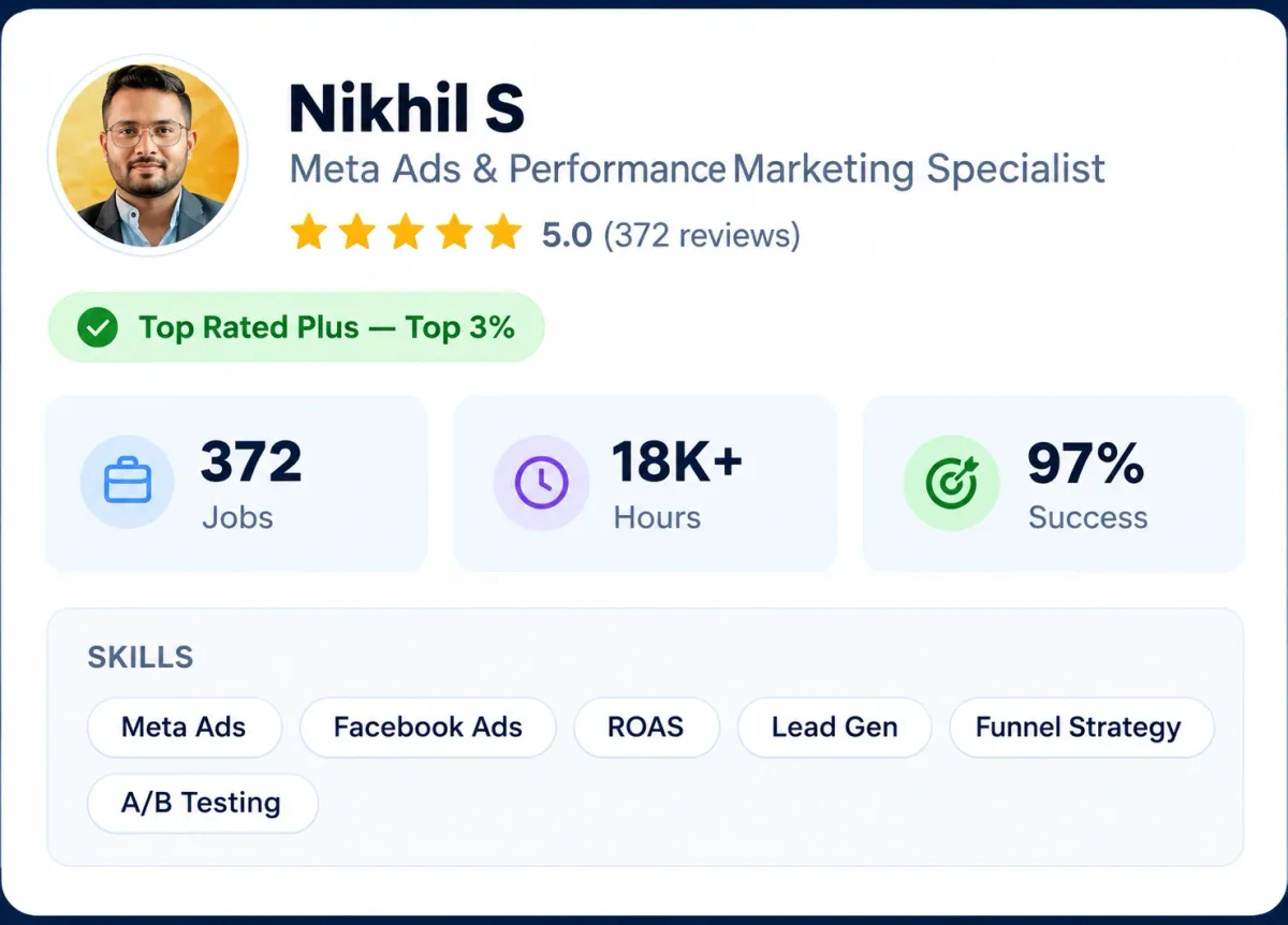 Modern Freelancer Profile Stats Card