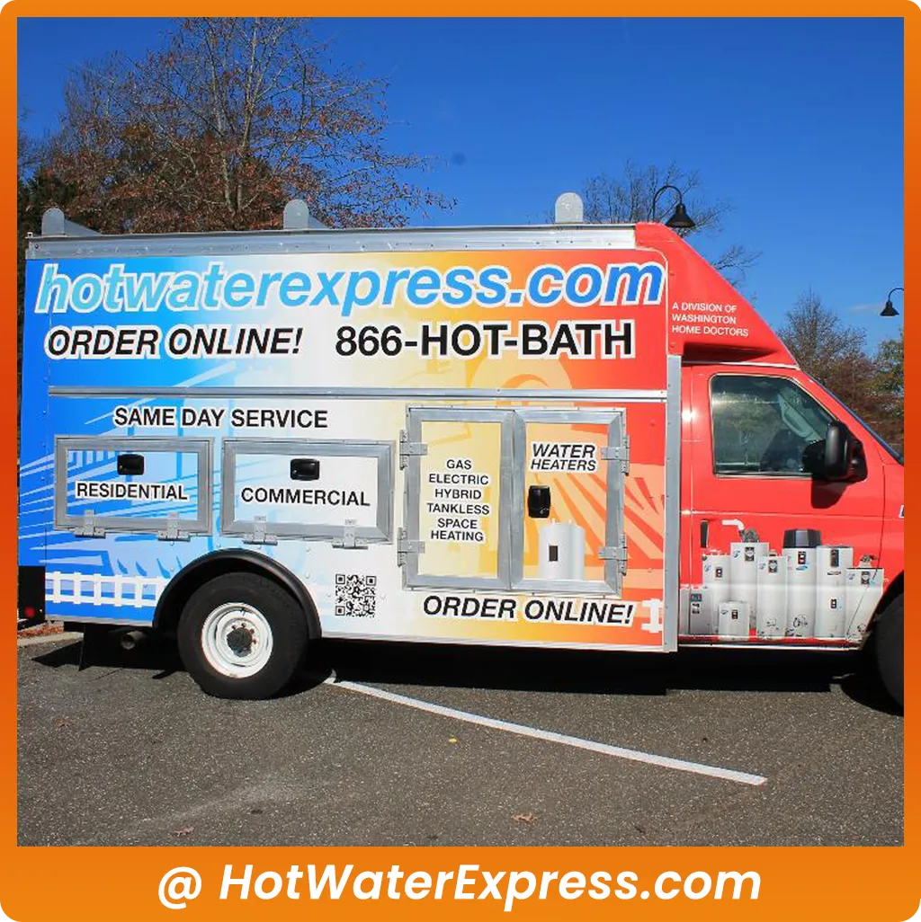 Hot Water Express delivery and installation truck