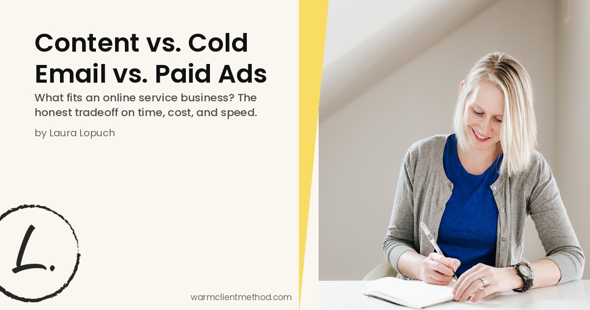 Content vs. Cold Email vs. Paid Ads: What Fits an Online Service Business?