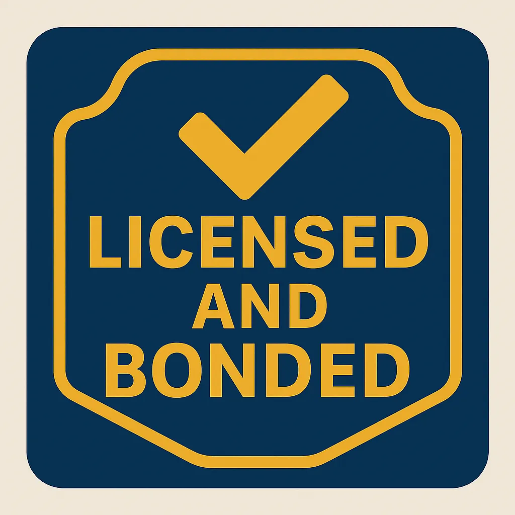 Licensed and bonded badge