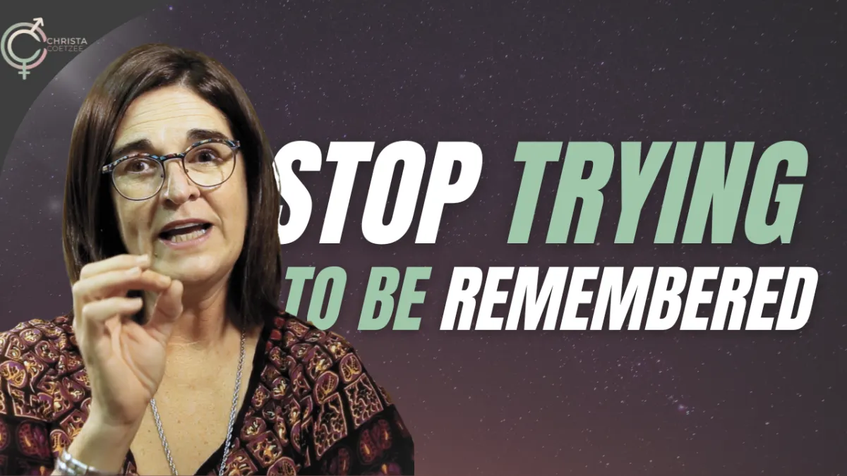 Stop Trying to Be Remembered — Start Choosing to Be Real