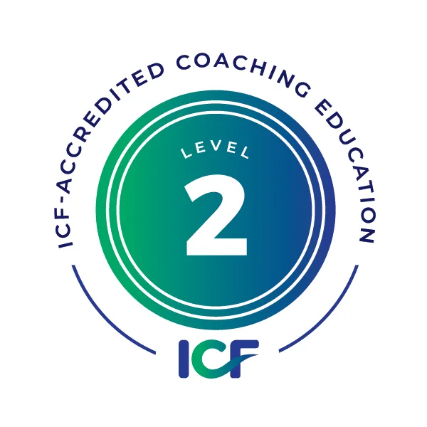 ICF Level 2 Accredited Coaching Education seal, showing advanced certification in professional coaching.