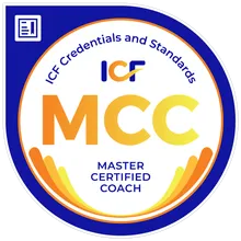 ICF MCC (Master Certified Coach) official credential badge from the International Coaching Federation.