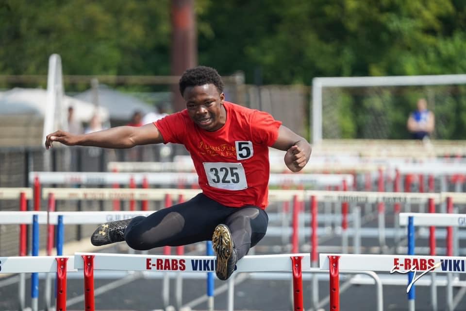 Sprints discipline athlete in action
