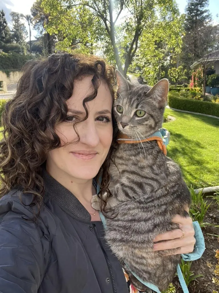 Sara and Tigerlily, her cat!