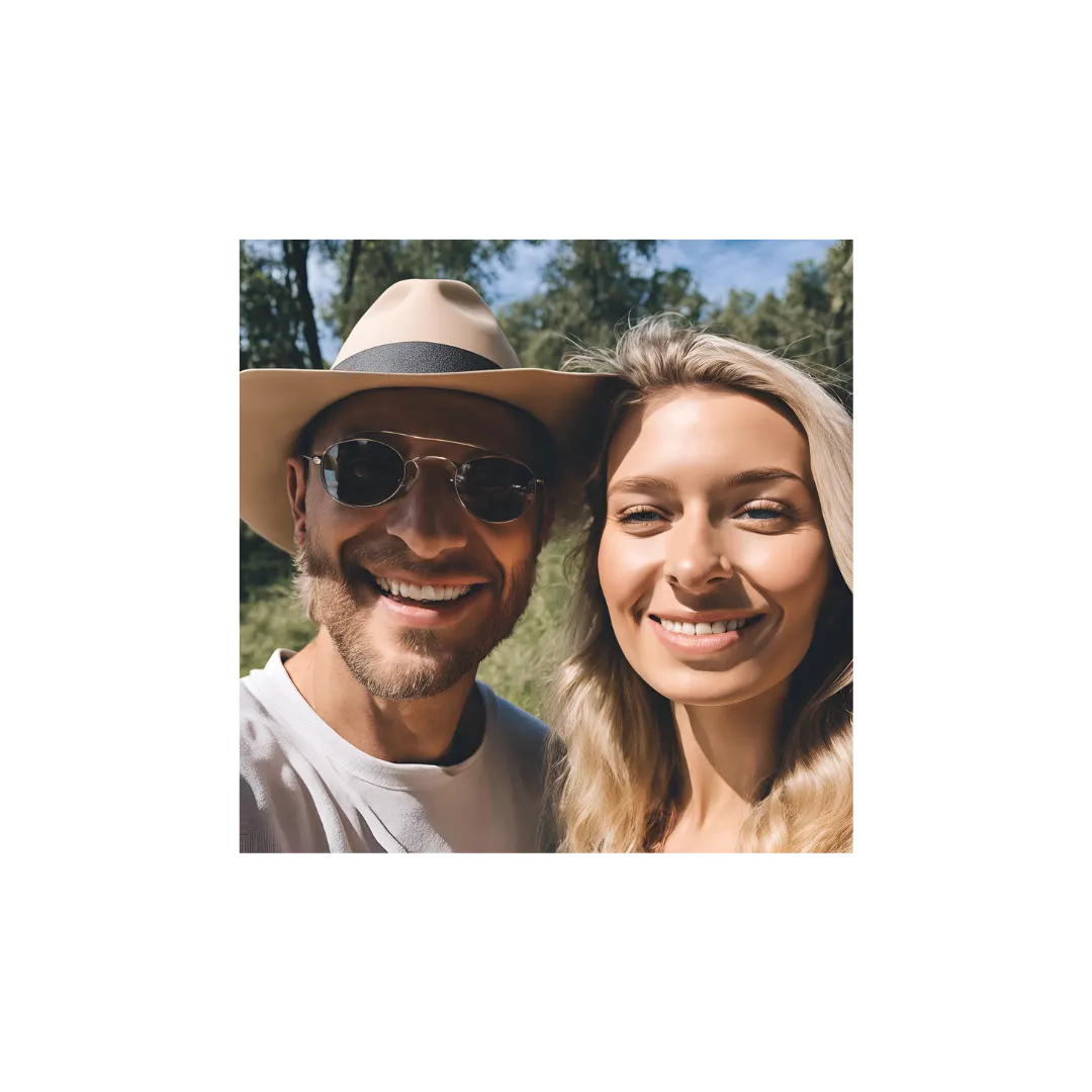 young couple smiling