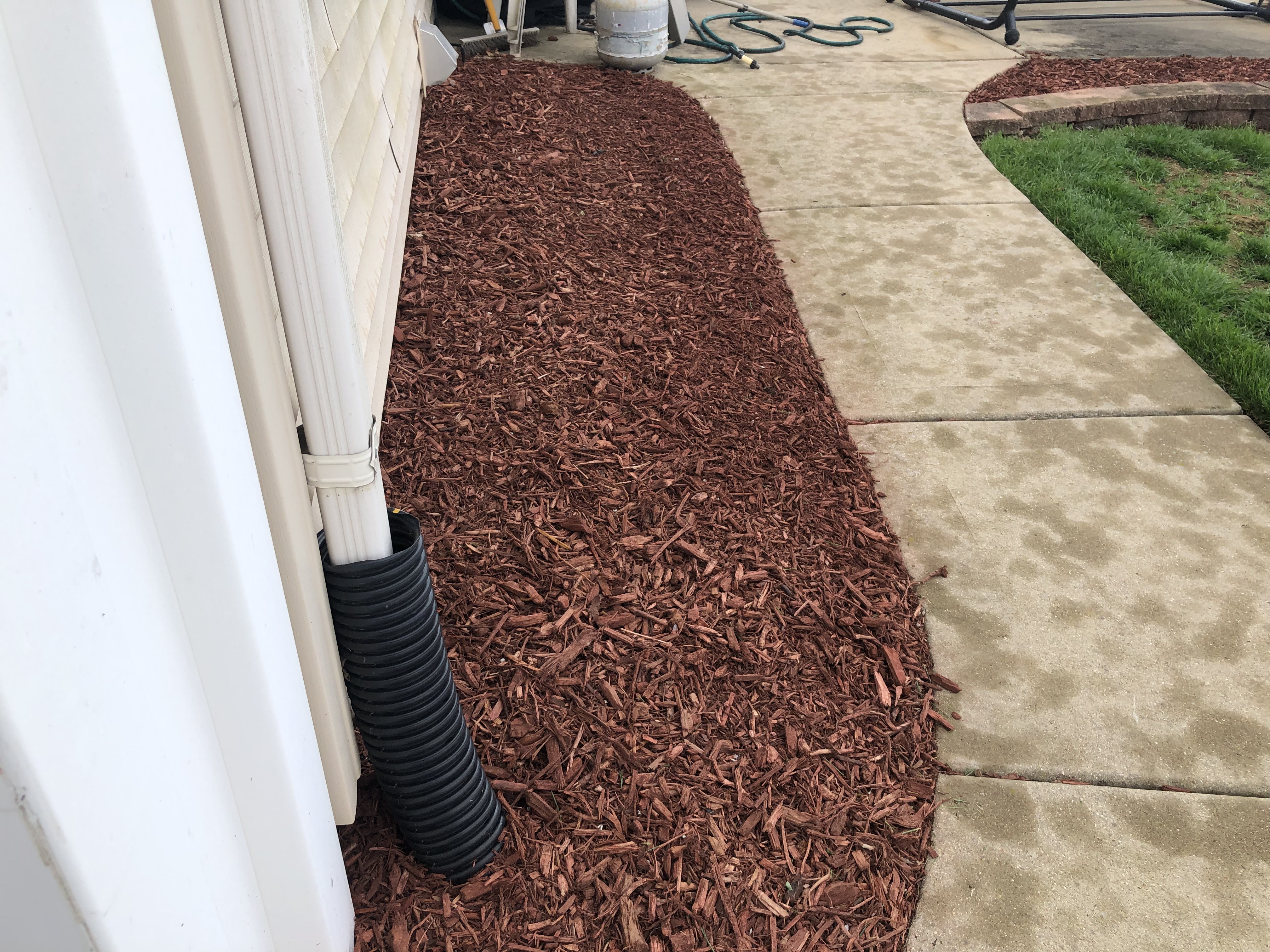 Mulch added to side of home