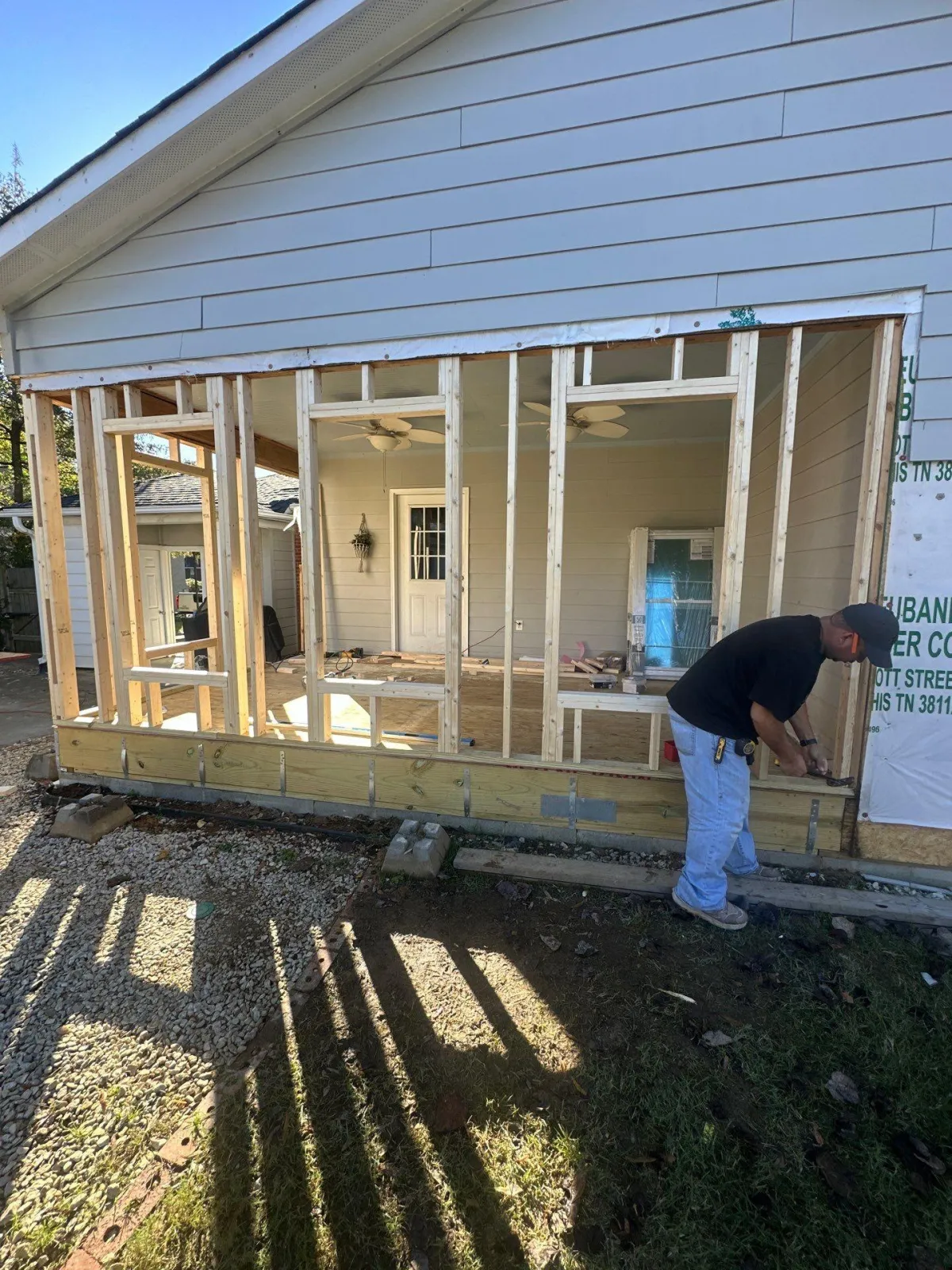 man walking on construction site