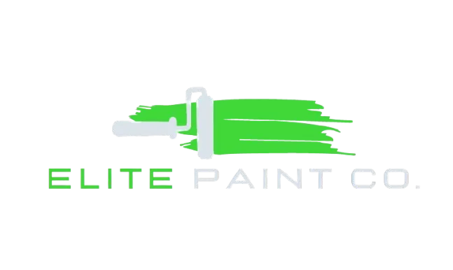 Elite Paint Co. logo featuring green brush stroke and paint roller, house painting business in Hamilton